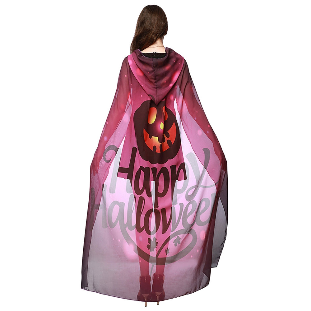 Chiffon Halloween Witch Element Festival Hooded Cape