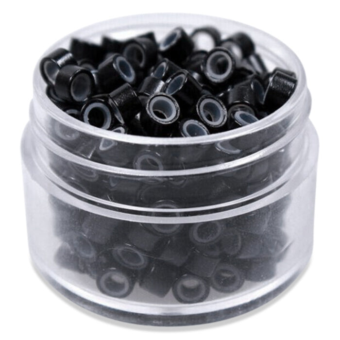 500PCS 5mm Silicone Lined Micro Rings Links Clip Beads for Bonded Tipped Hair Extensions