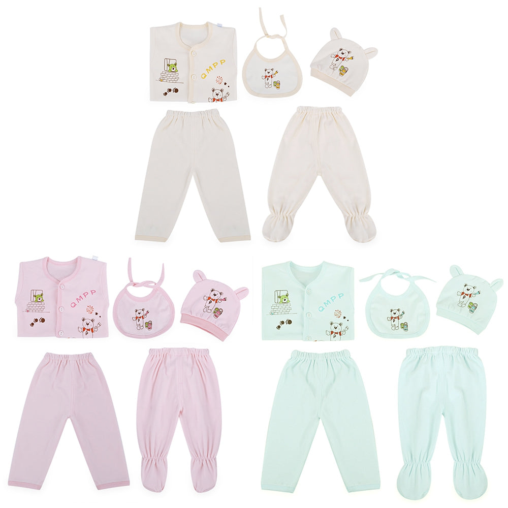 Cute Cartoon Print Candy Color 5 Piece Set for Babies