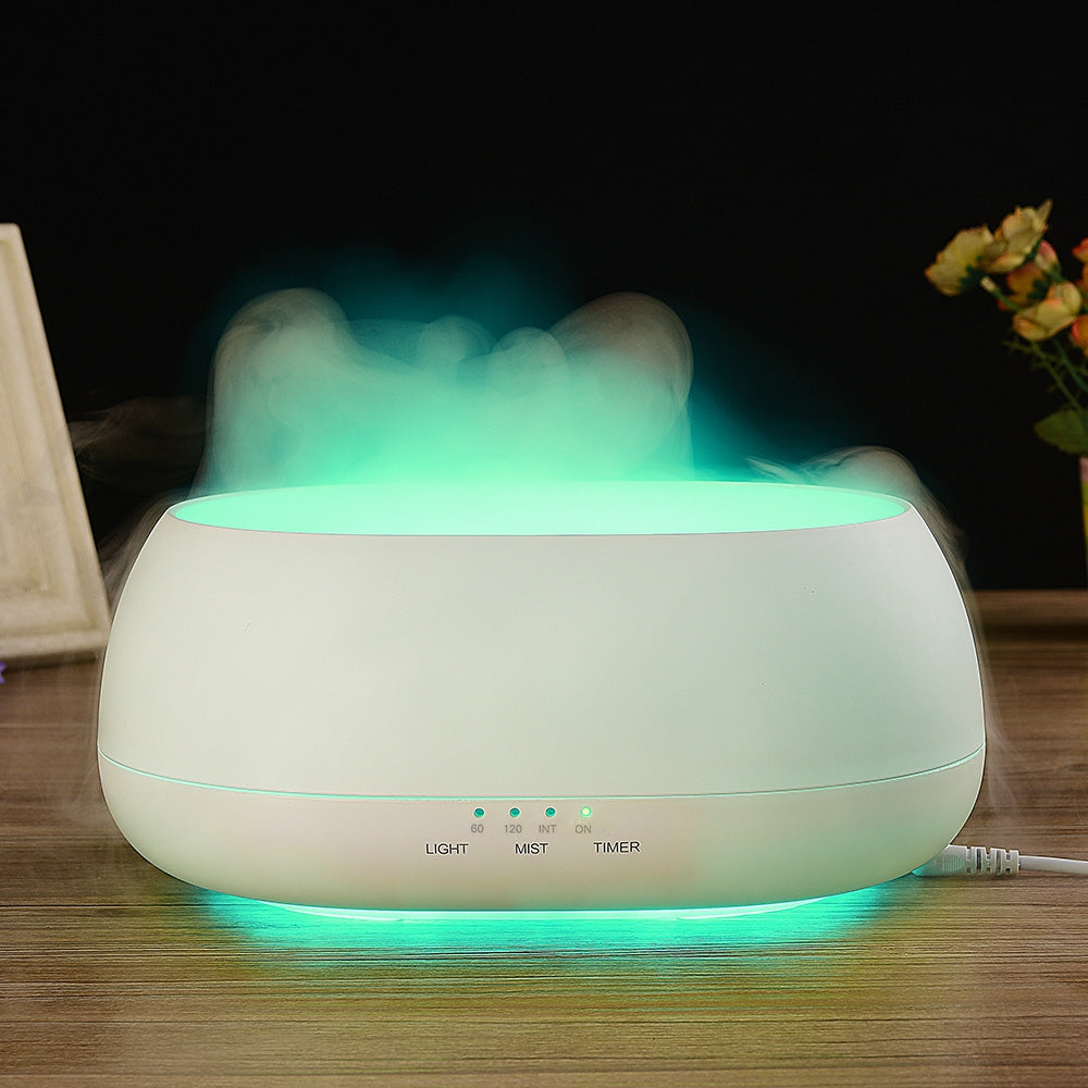 DN - 817 500ml Air Humidifier Ocean Mist Wood Grain Aroma Diffuser Night Light