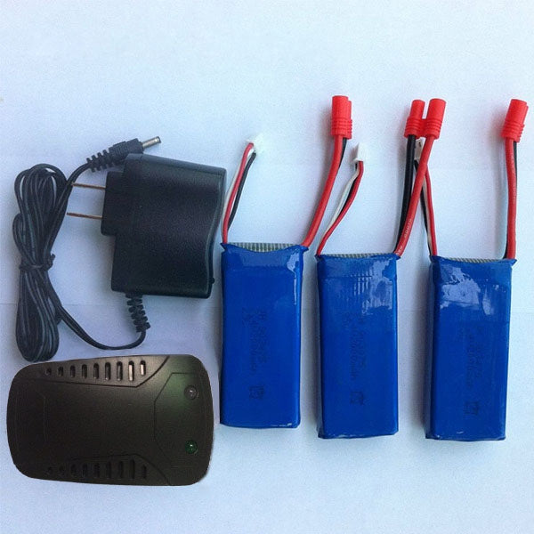 3Pcs 7.4V 2000mAh Batteries + US Plug Adapter Charger + Balance Charger for SYMA X8C RC Quadcopter