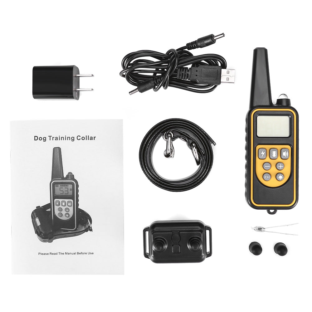 880 800m Waterproof Rechargeable Remote Control Dog Electric Training Collar