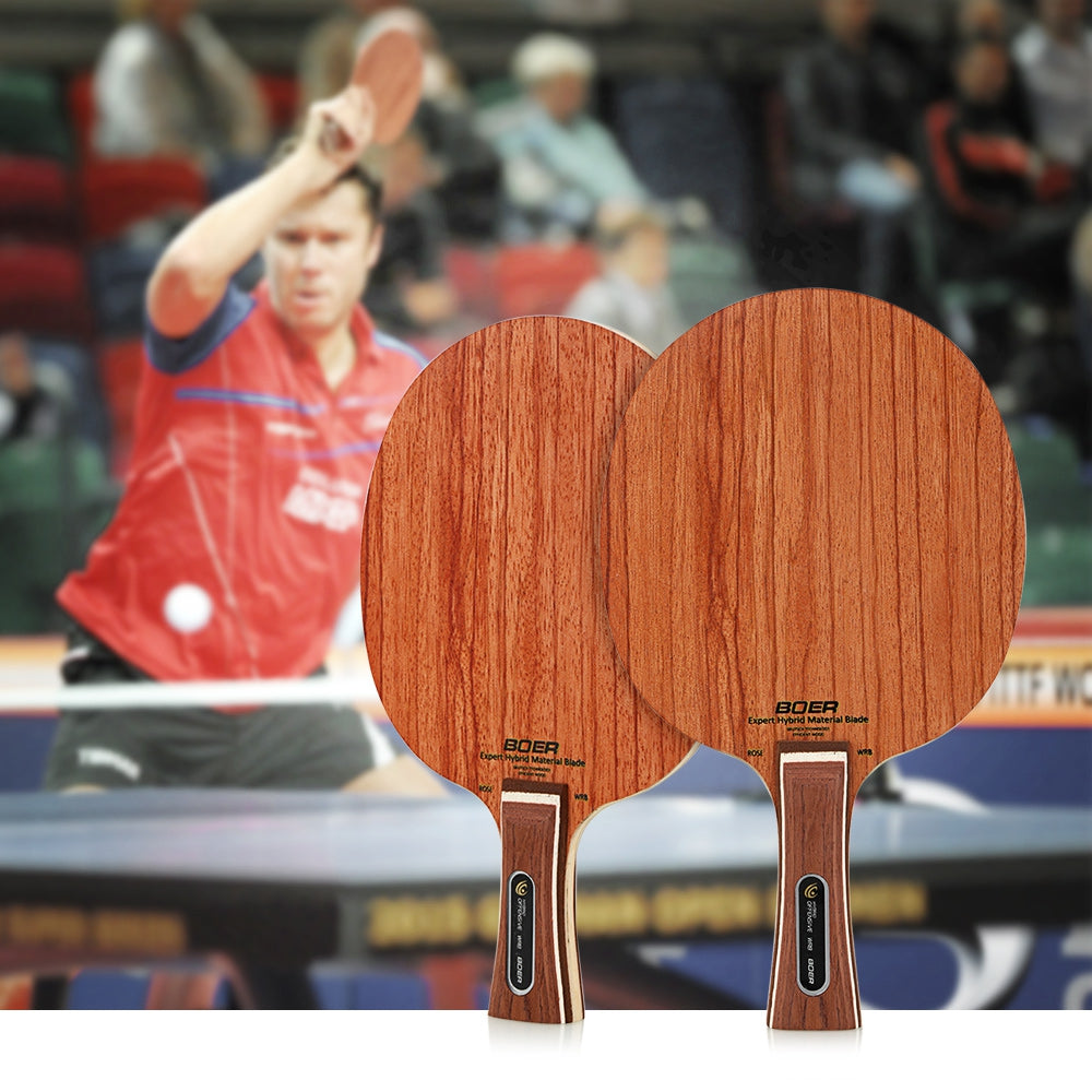 BOER High-end Ping Pong Racket Table Tennis Paddle Bat with Rosewood Base