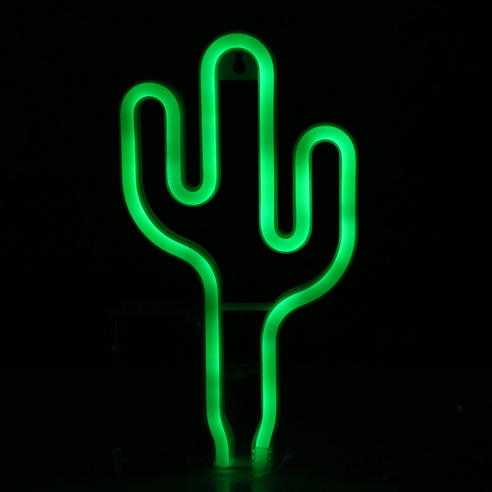 Creative LED Cactus Shape Neon Night Light Wall Lamp Holiday Decorations