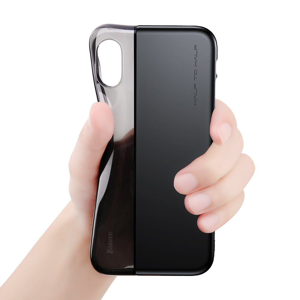 Baseus Half to Half Case TPU + PC Back Cover for iPhone X