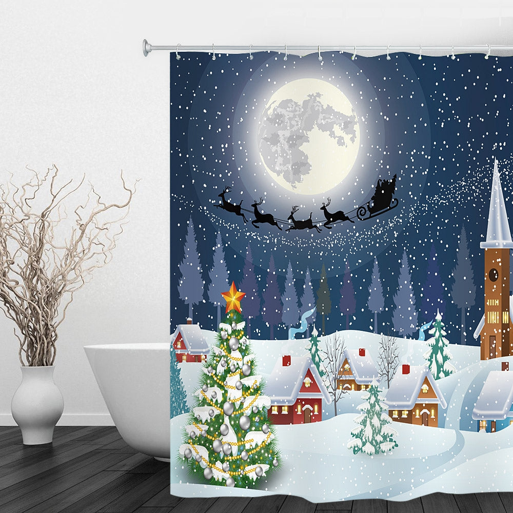 180 x 180cm Christmas Snowtree 3D Printing Shower Curtain