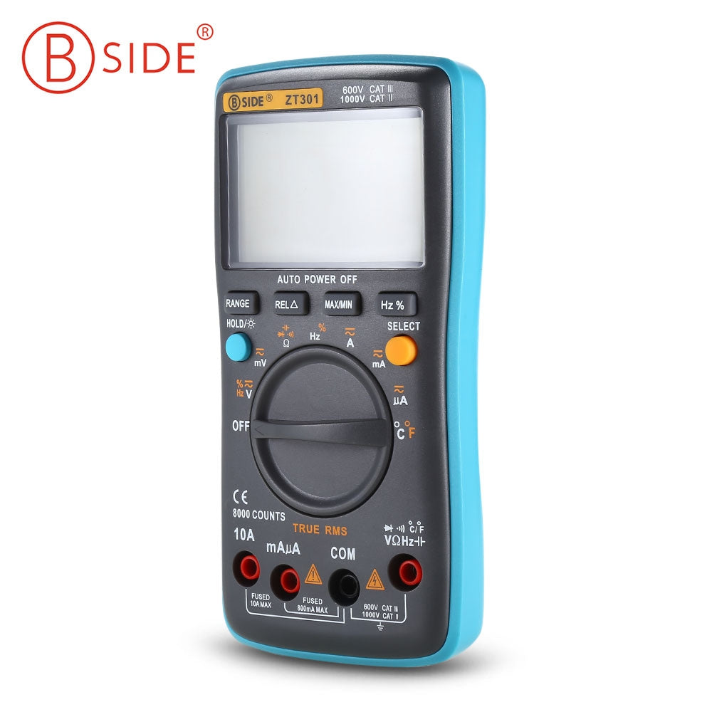 BSIDE ZT301 Portable Handheld Digital Multimeter 8000 Counts LED Backlight Large LCD Display Ele...