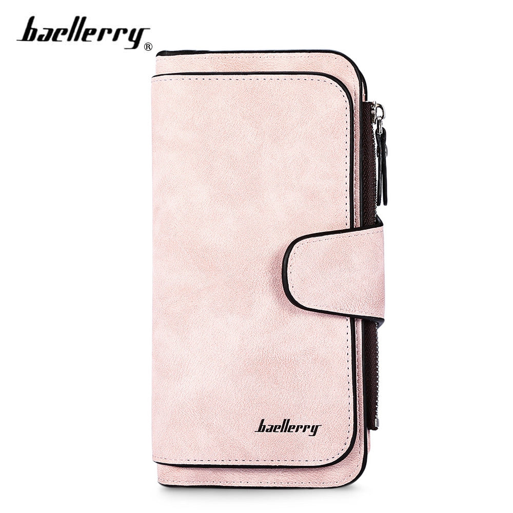 Baellerry Women Long Wallet PU Leather Clutch Card Holder Large Capacity Purse