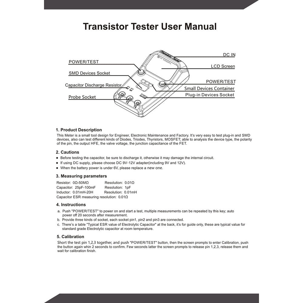 BSIDE ESR02 Pro Digital Transistor Tester Diode Capacitance Resistance Chip Component Inductance...