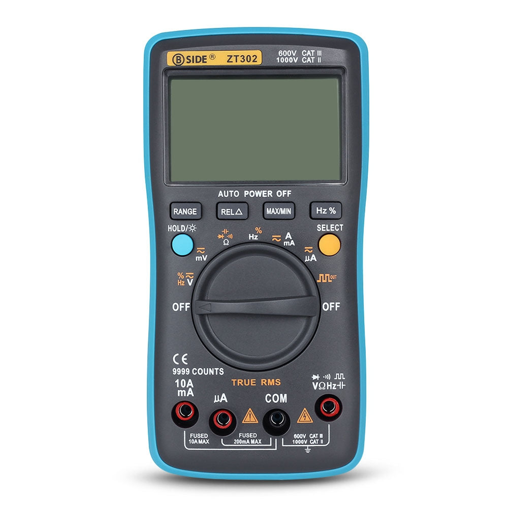 BSIDE ZT302 Portable Handheld Digital Multimeter 9999 Counts LED Backlight Large LCD Display Ele...