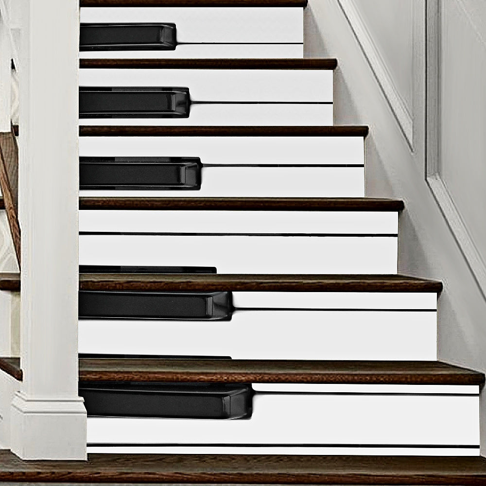 3D Piano Key Stair Stickers Home Decor 7.1 x 39.4 inch 6pcs