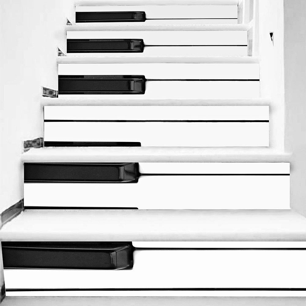 3D Piano Key Stair Stickers Home Decor 7.1 x 39.4 inch 6pcs