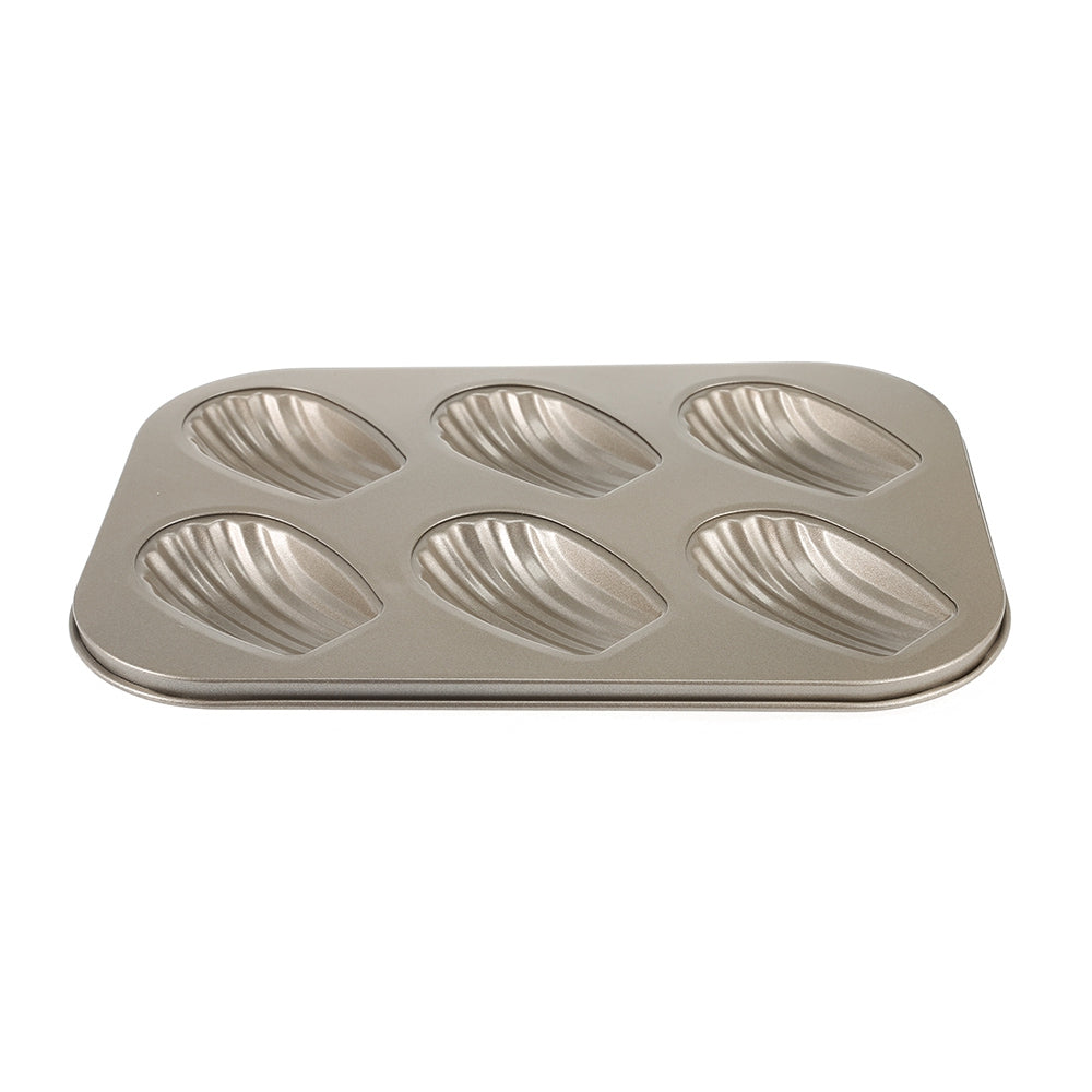 6 Hole Carbon Steel Non-stick Cake Mold Madeleine Mould