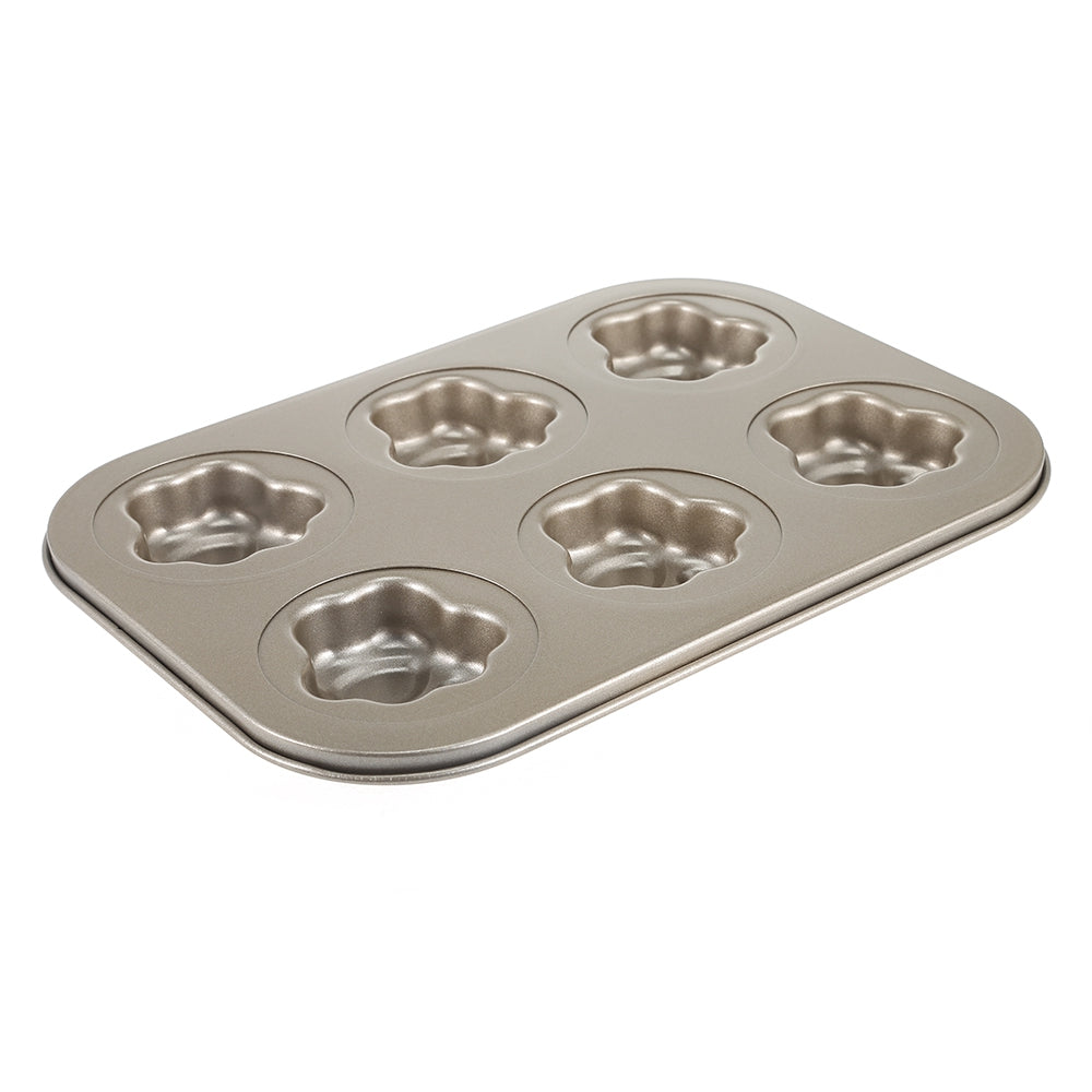 6 Hole Carbon Steel Non-stick Cake Mold Madeleine Mould