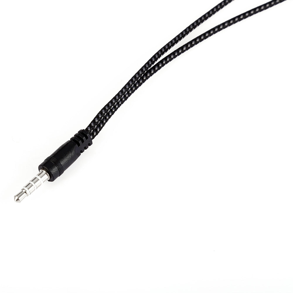 22cm 3.5mm Male to 2 Female Audio Headphone Adapter Braided Cable