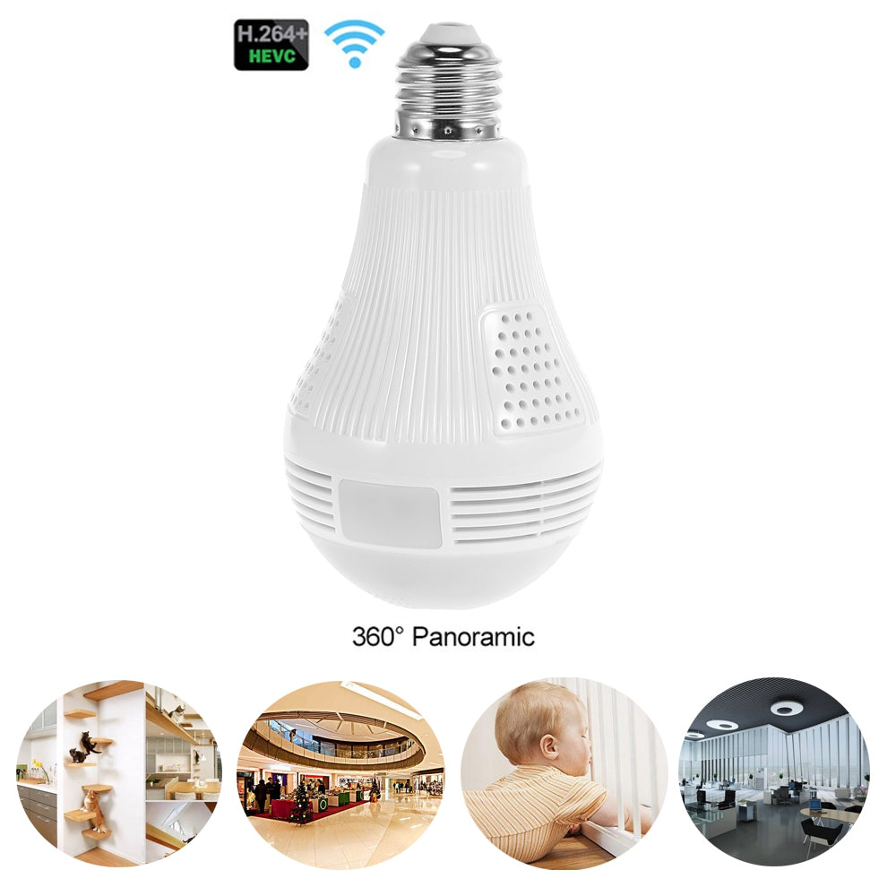 360 Degree Panoramic Wireless Camera with LED Light Bulb