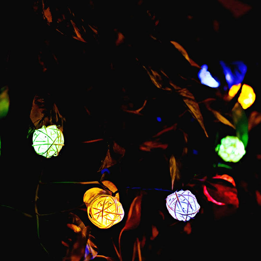 2.5m 20 LEDs Rattan Ball Fairy String Lights