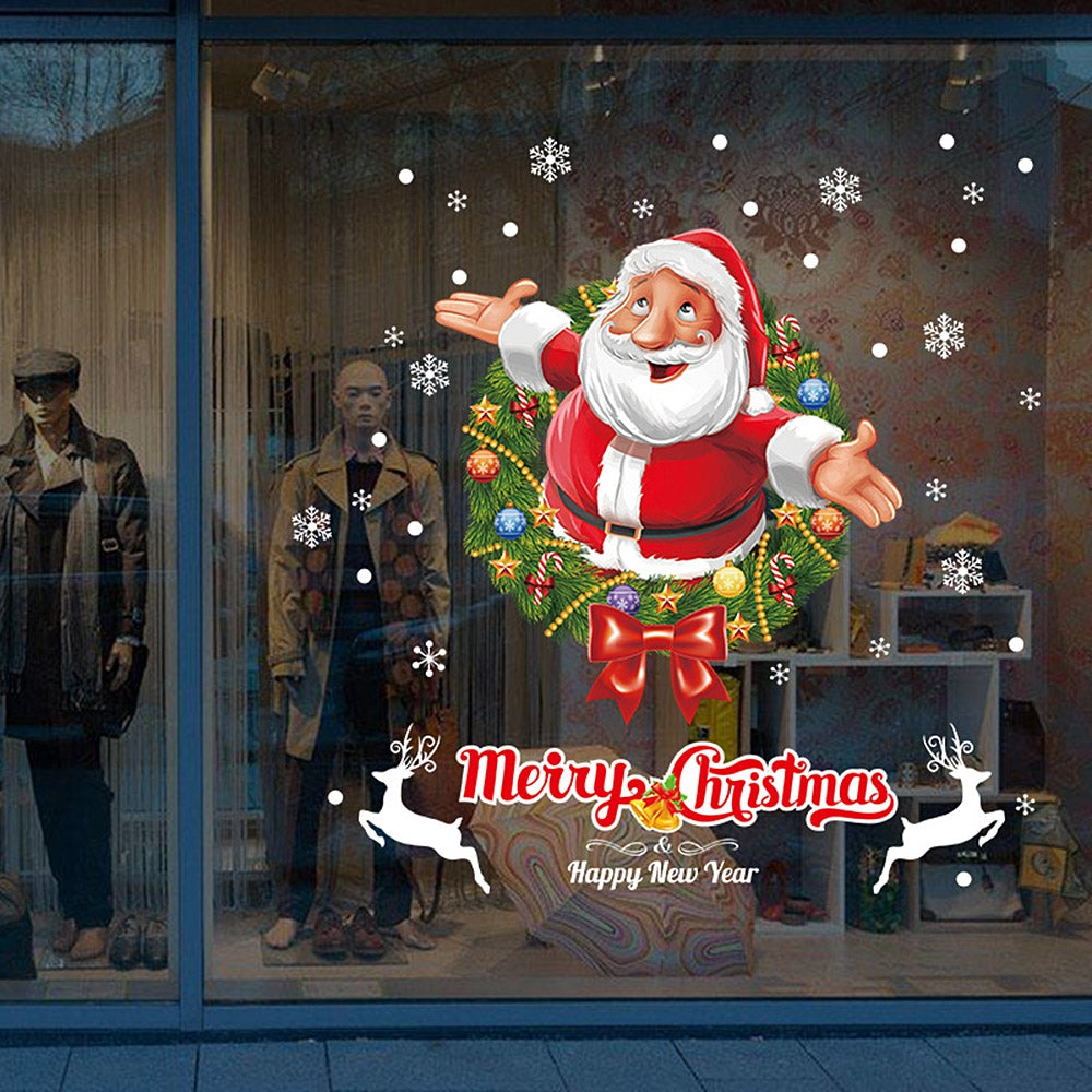 DIY Christmas Wall Stickers Window Clings Santa Claus