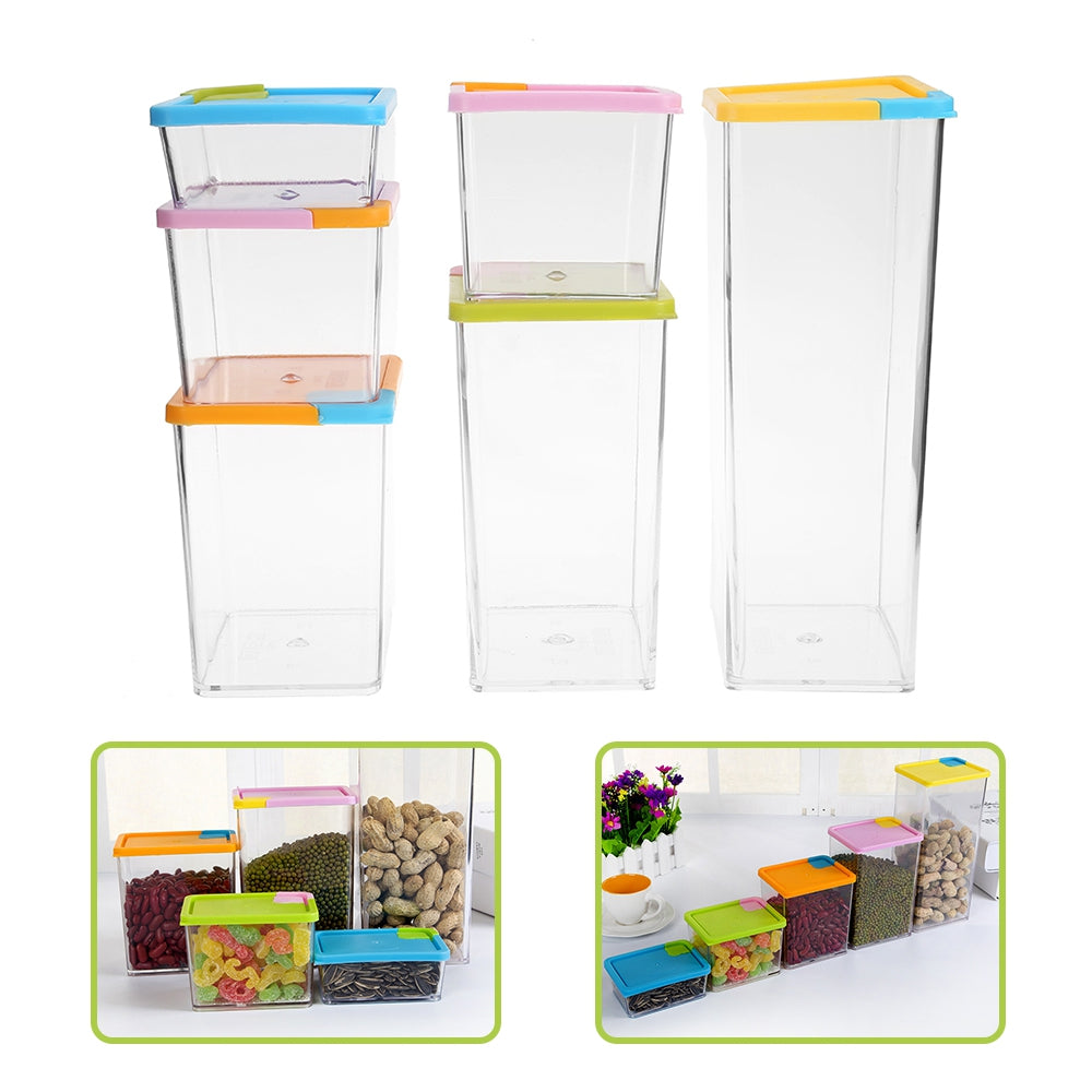 Cereal Grain Crisper Container Kitchen Food Storage Box 6pcs
