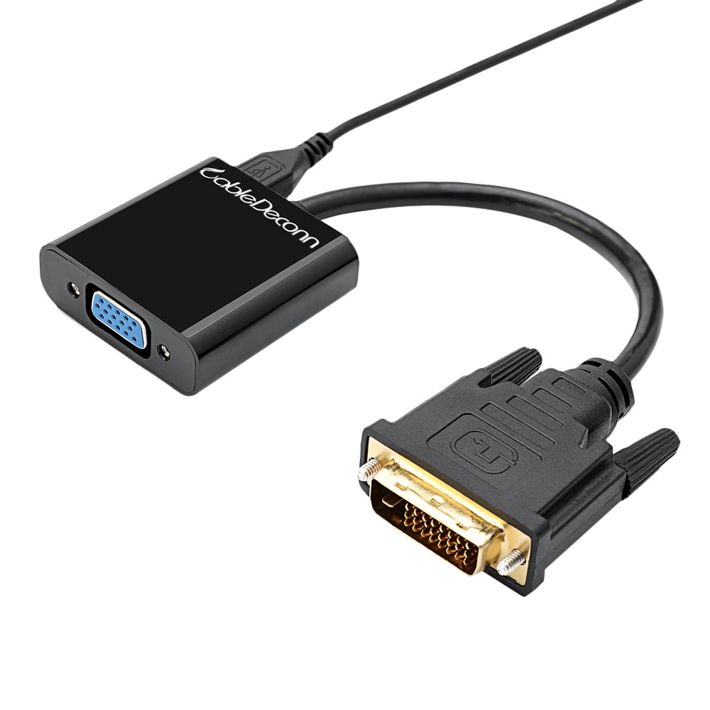 CableDeconn A0402 DVI Male to VGA Female Cable with USB