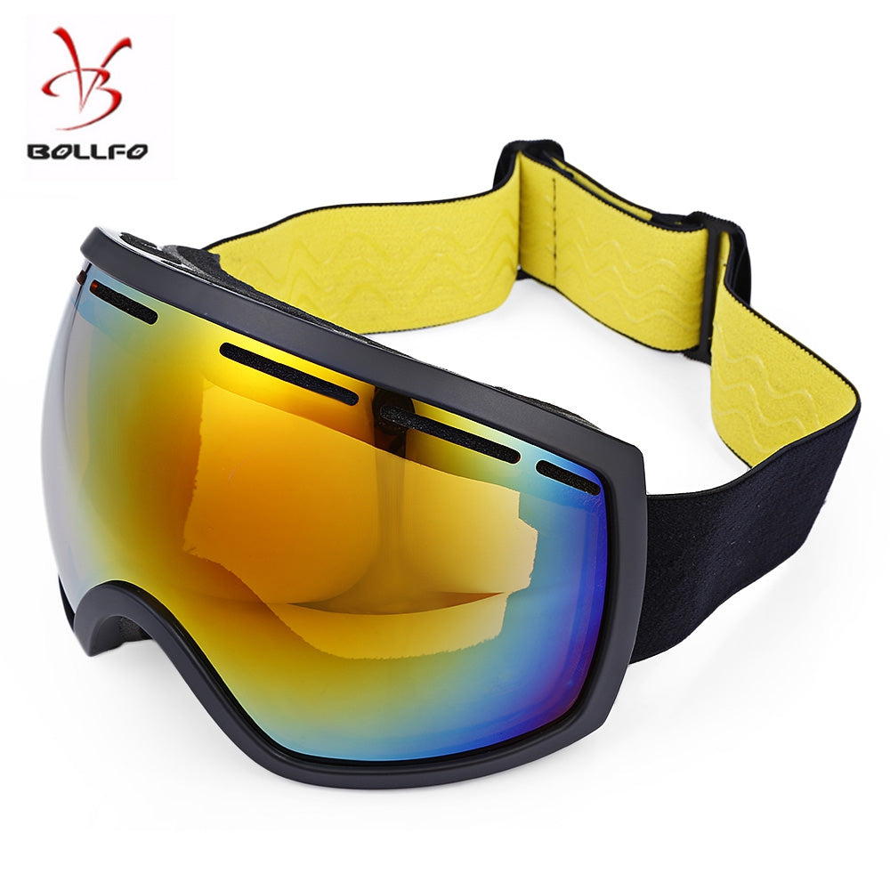 BOLLFO Wide Vision UV Protection Anti-fog Skiing Goggles