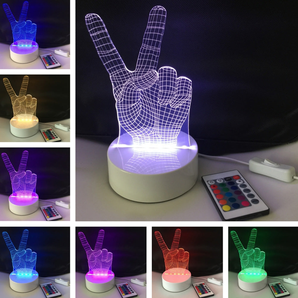 DSU Finger Shape Optical Illusion Color Change 3D Visual LED Light