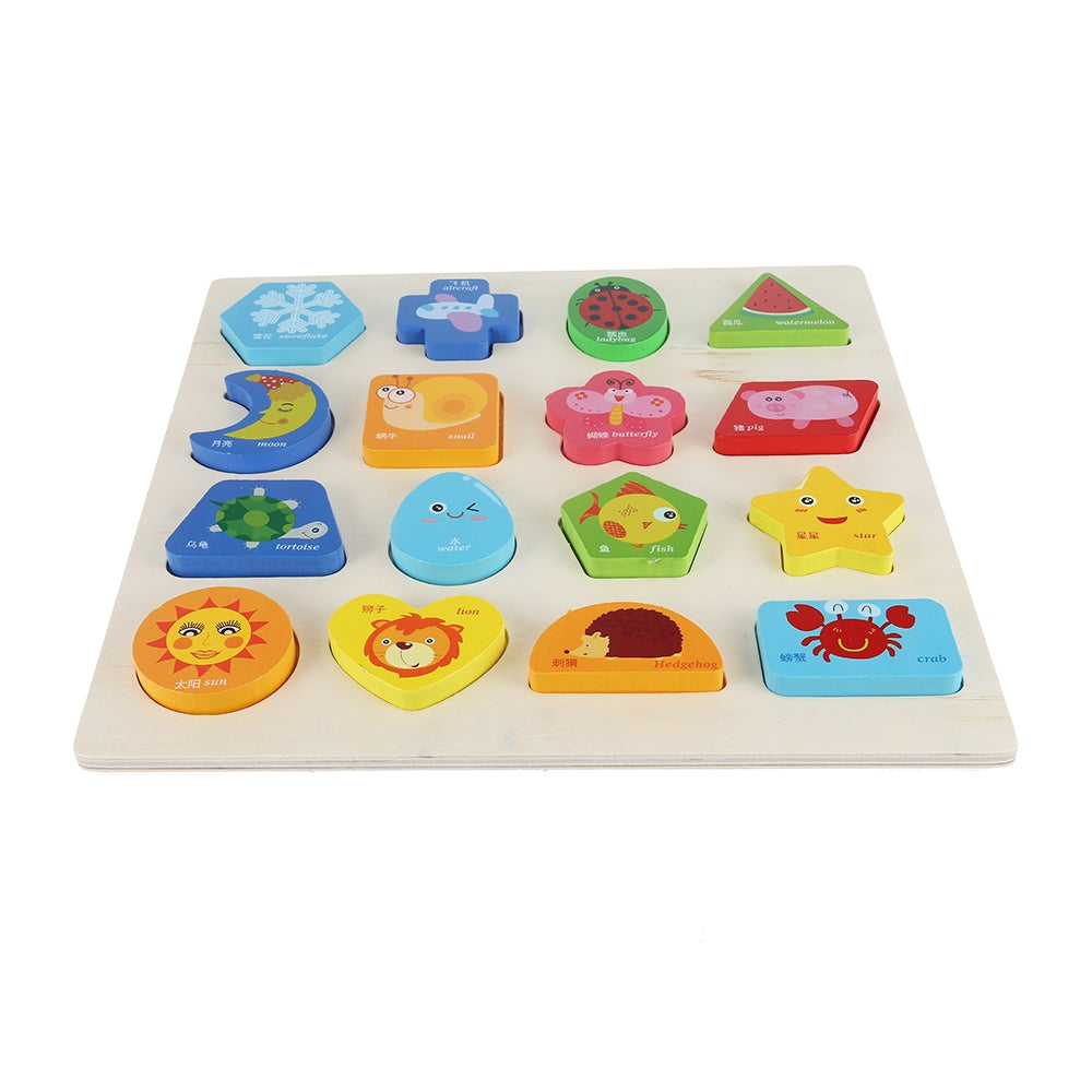 3D Wooden Puzzle Plate Board Cognitive Ability Training Educational Toy