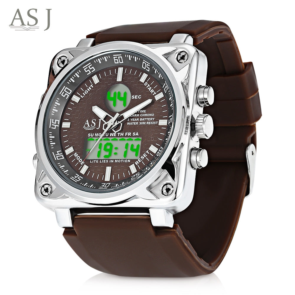 ASJ B181 Dual Movt Sports LED Male Watch