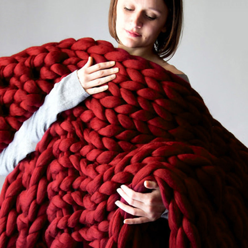 DIY Soft Chunky Wool Yarn for Knitting Blanket Scarf Hat