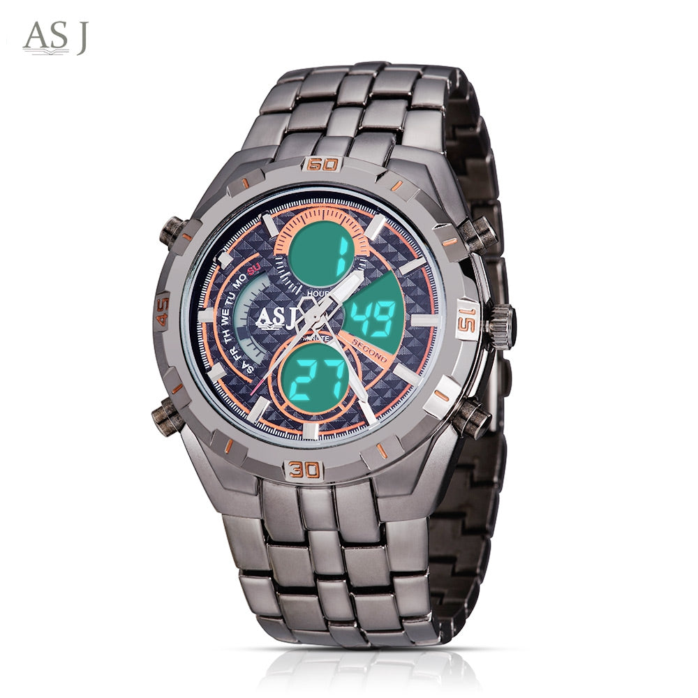 ASJ B897 Dual Movt Sports LED Male Watch