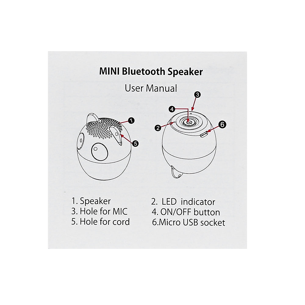 BM6D Mini Bluetooth Speaker Portable Animal Wireless Player