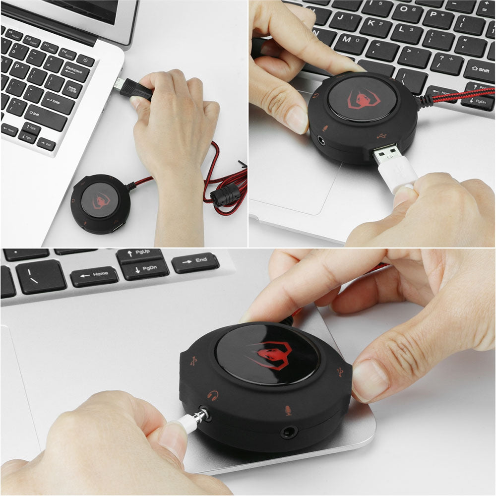 Beexcellent GM - 280 Portable USB Sound Adapter Card / Hub