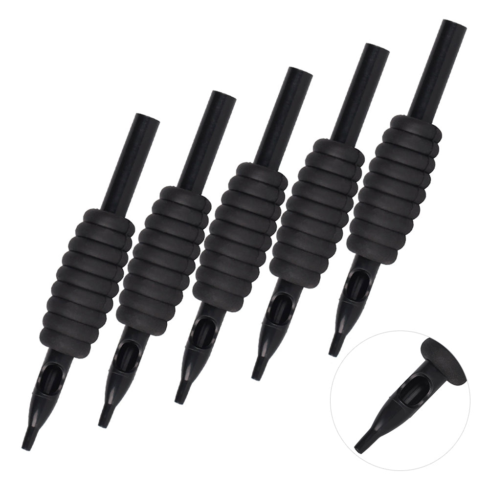 5pcs / Set Anti-slip Black Silicone Tattoo Grip Tube