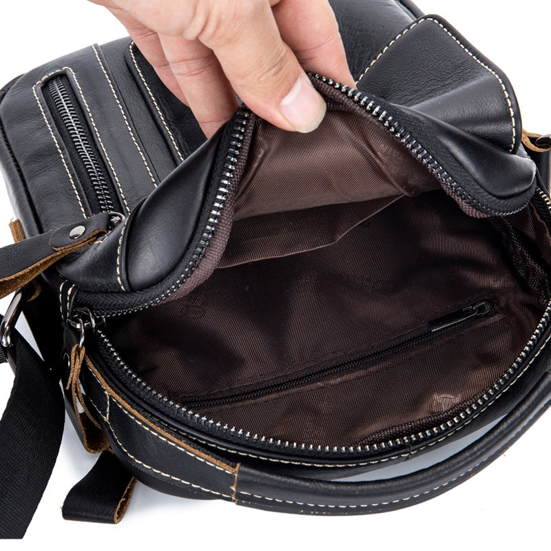 BULLCAPTAIN Genuine Leather Shoulder Bag for Men