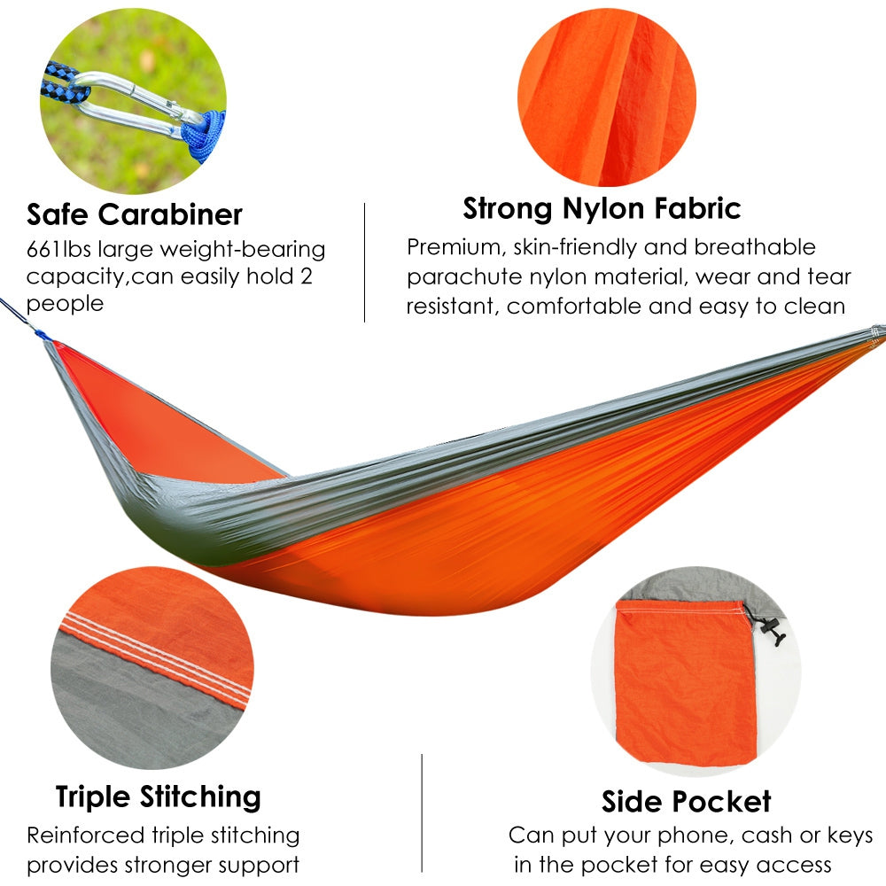 3 x 2M Two Person Parachute Nylon Fabric Hammock