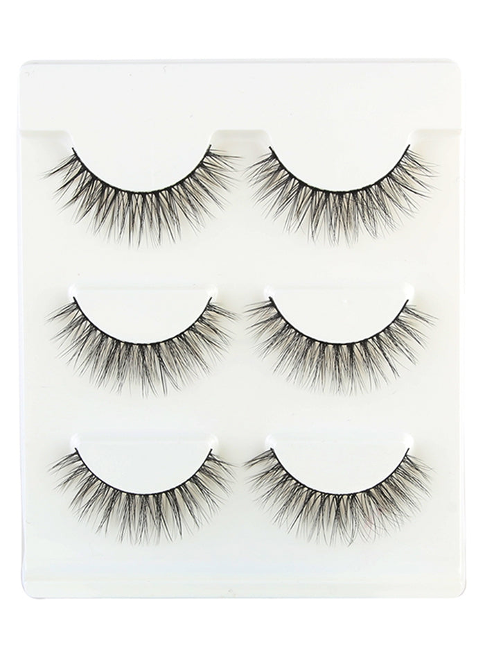 3 Pairs Handmade Natural Long Eyelashes Set