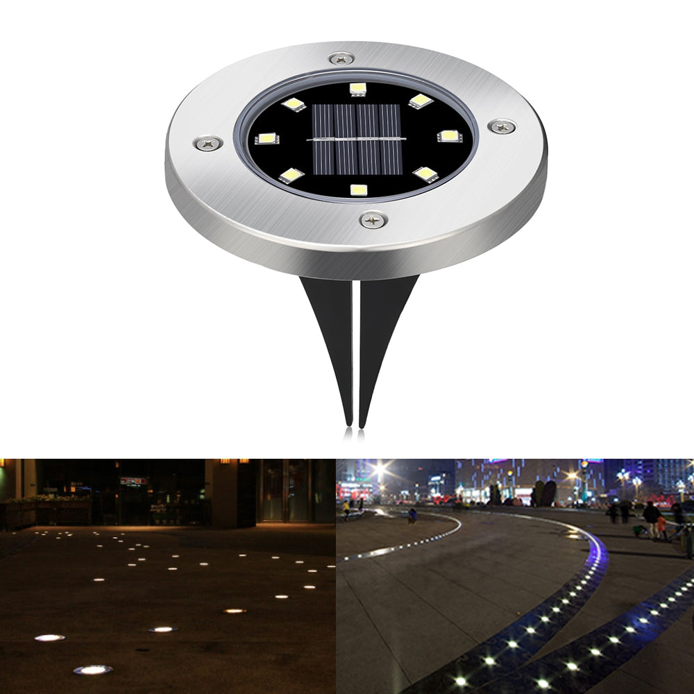 4PCS 8 LEDs Solar Powered IP65 Waterproof Ground Lamp