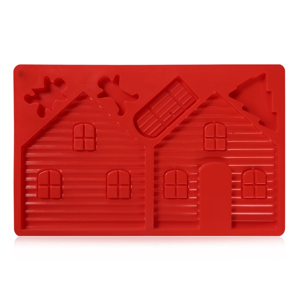 2pcs Christmas Gingerbread House Silicone Baking Molds