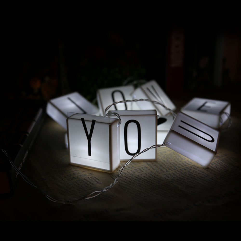 DIY LED Letter Hanging String Lights Lamp Parties Christmas Decor