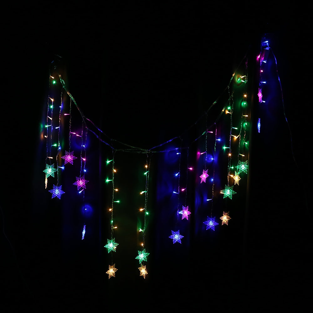 DIY LED Snowflake Hanging String Lights Parties Holiday Decor