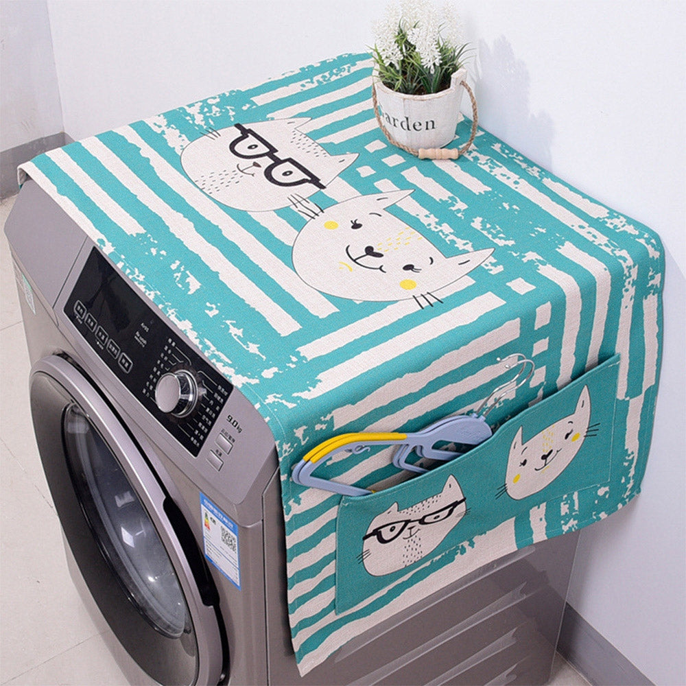 Cotton Linen Dust Cover for Refrigerator Washing Machine
