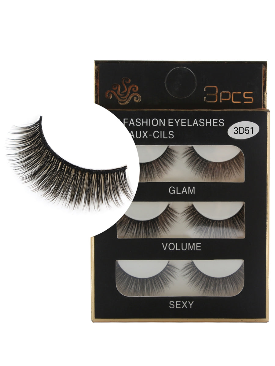 3Pcs Handmade Natural Effect Volumizing Makeup Fake Eyelashes