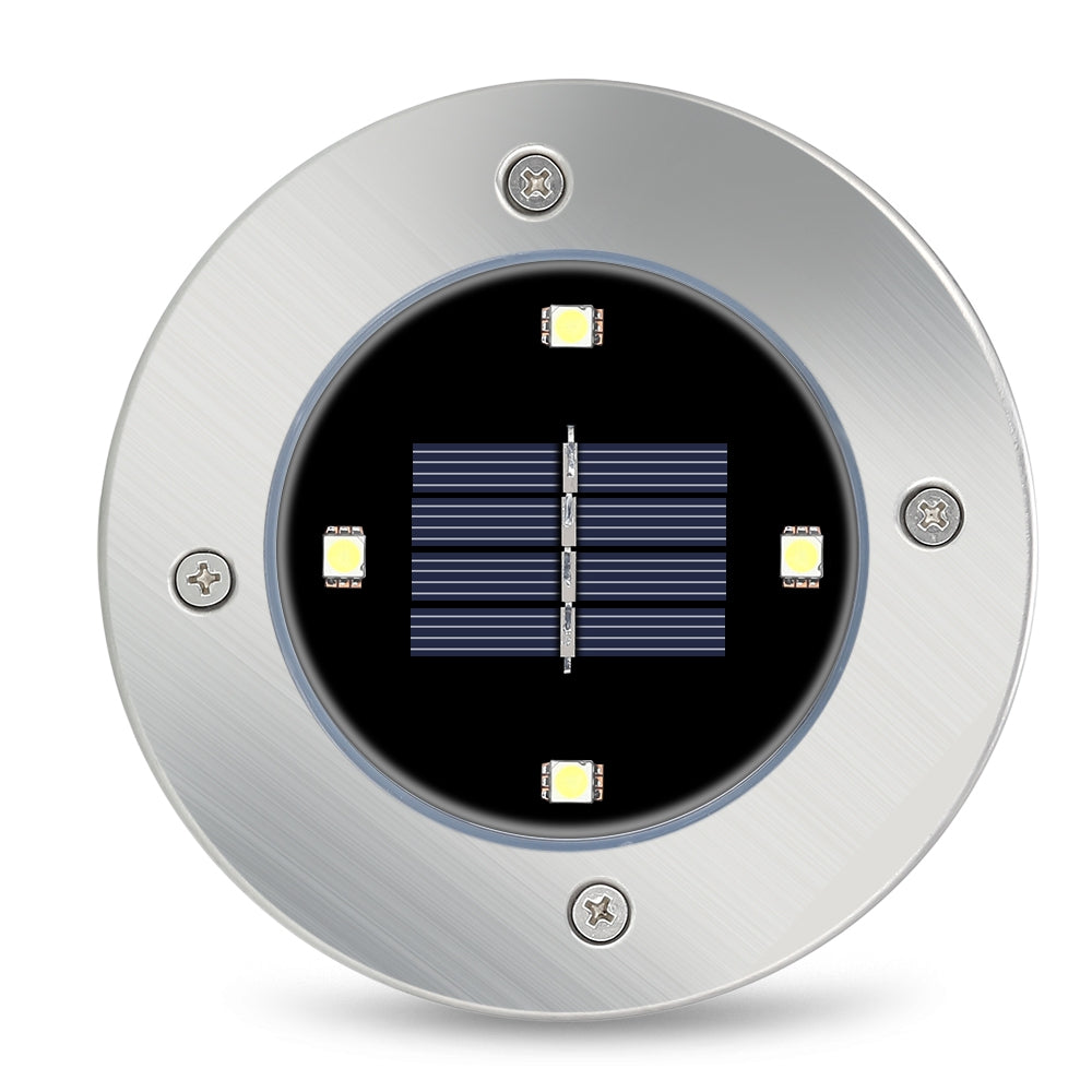 4PCS 4 LEDs Solar Powered IP65 Waterproof Ground Lamp