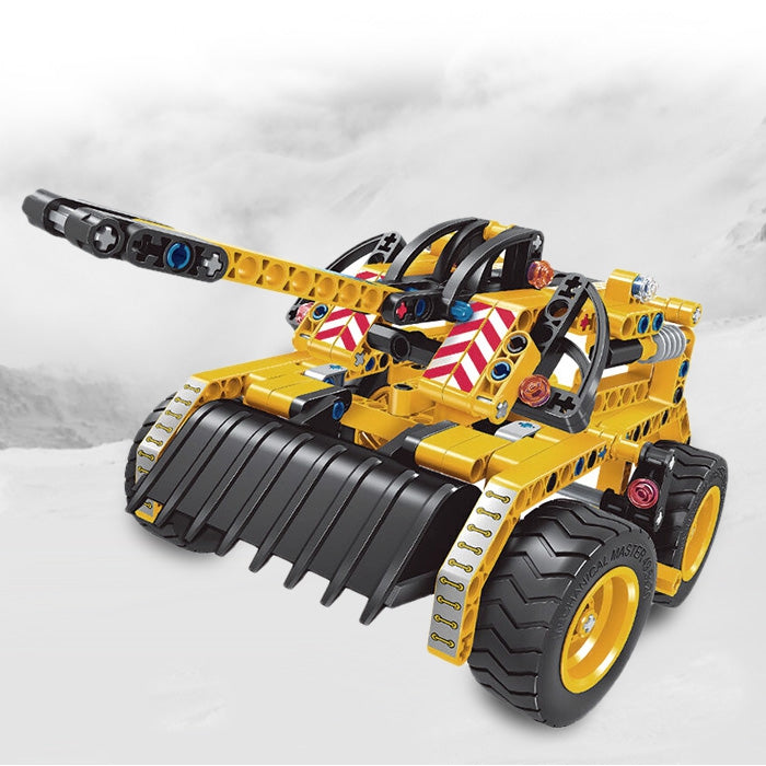 2 in 1 Bulldozer and Tank Assembled Toy 261pcs