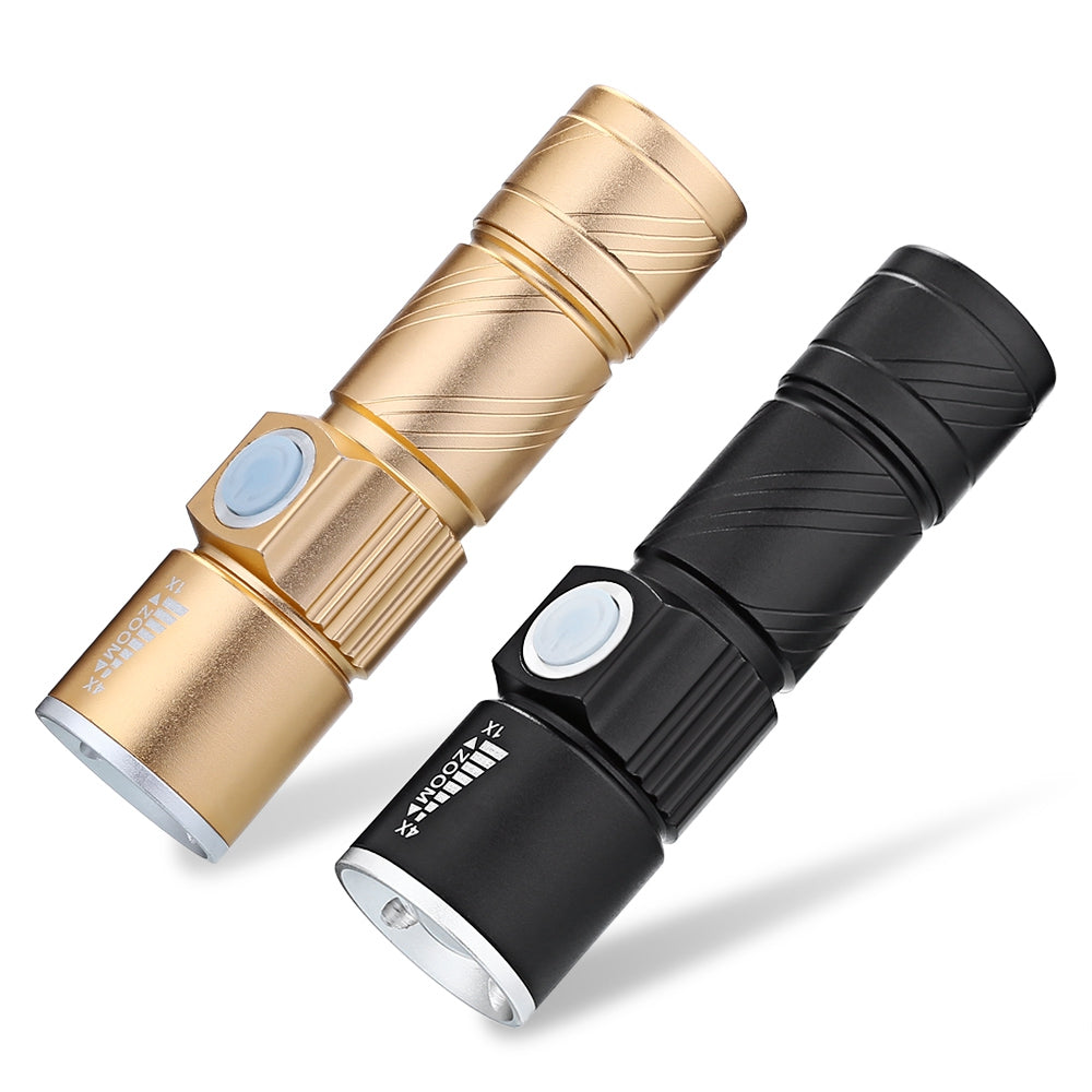 2PCS TG - C8 XR - Q5 Ultra Bright LED Mini Flashlights with Adjustable Focus and 3 Light Modes f...