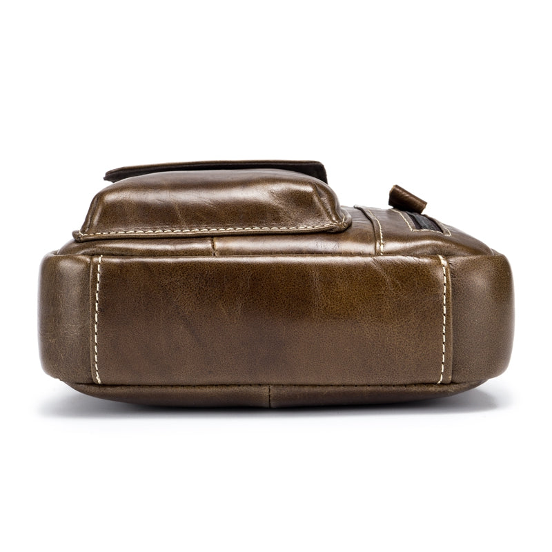 BULLCAPTAIN Genuine Leather Shoulder Bag for Men