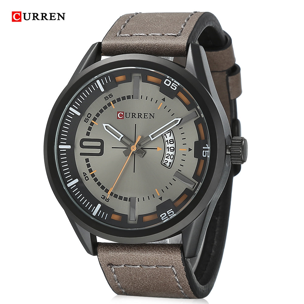 CURREN 8295 Men Quartz Waterproof Leather Strap Wristwatch