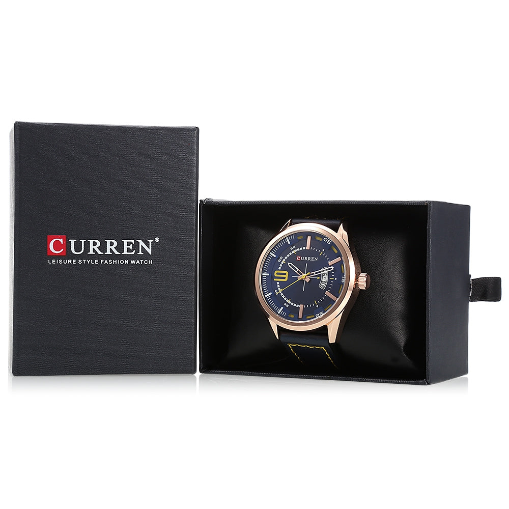 CURREN 8295 Men Quartz Waterproof Leather Strap Wristwatch