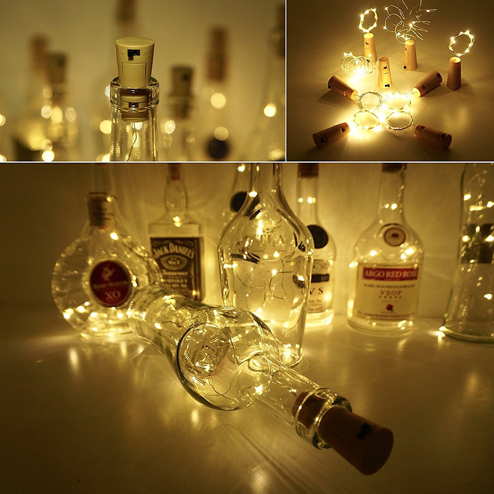 BRELONG 5LED Wine Stopper Brass Lights Decorative Light String 8PCS
