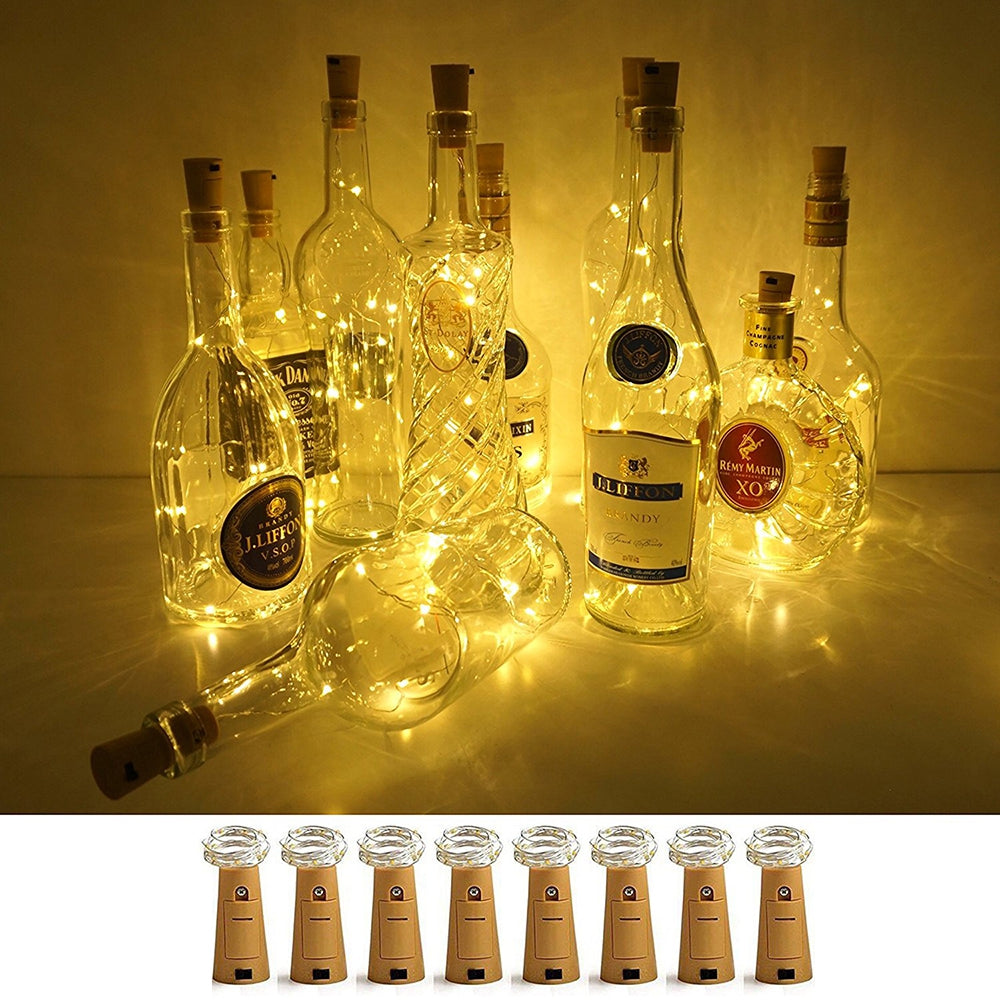 BRELONG 5LED Wine Stopper Brass Lights Decorative Light String 8PCS